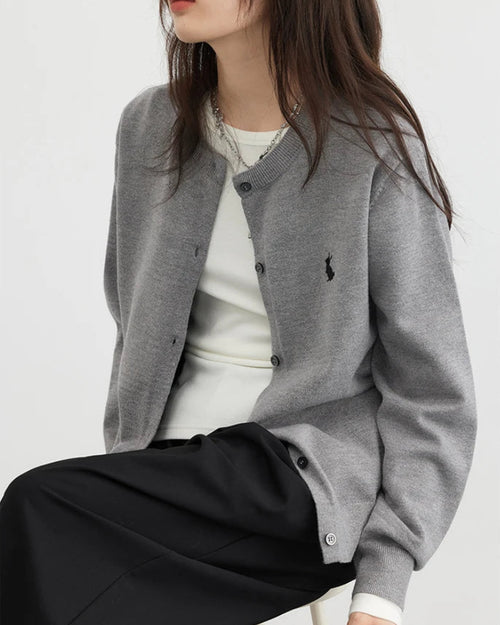 Relaxed Knit Blended Cardigan Sweater