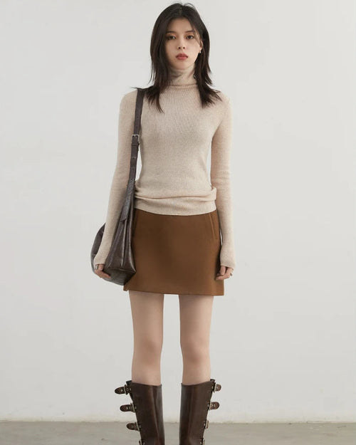 Women's Slim Turtleneck Knit Sweater