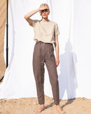 Loose-Fit Round-Neck Cotton-Linen T-Shirt