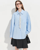 Loose-Fit Cotton Stand-Collar Shirt
