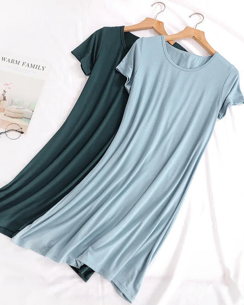 Modal Short Sleeve Mini Sleep Dress