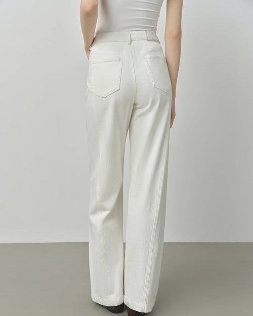 Retro Raw-Denim High-Waisted Jeans