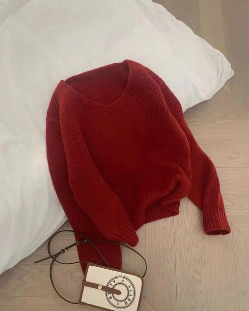 V-neck Pure Cashmere Sweater
