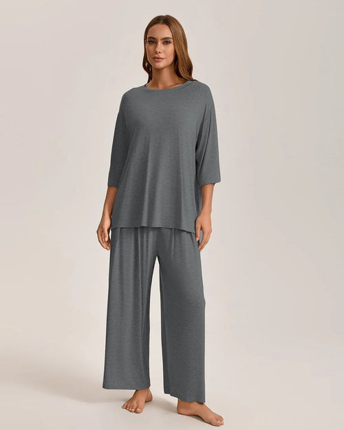 Modal Knit Short-Sleeve Pajama Set
