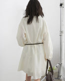 Ruffled V-Neck A-Line Midi Dress
