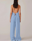 Cotton Halter Tank Wide-Leg Set