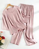 Silk Satin V-Neck Lounge Suit