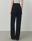 Retro Raw-Denim High-Waisted Jeans