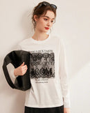 Letter Lace Patchwork Round Neck T-Shirt