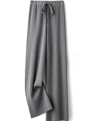 Ribbed Knitted Wide Leg Wool Pants