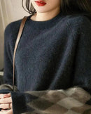 Round Neck Patchwork Pullover Sweater