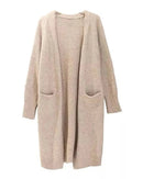 Relaxed Open-Front Knitted Longline Cardigan