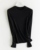 Wool-Blend Long-Sleeve O-Neck Tee