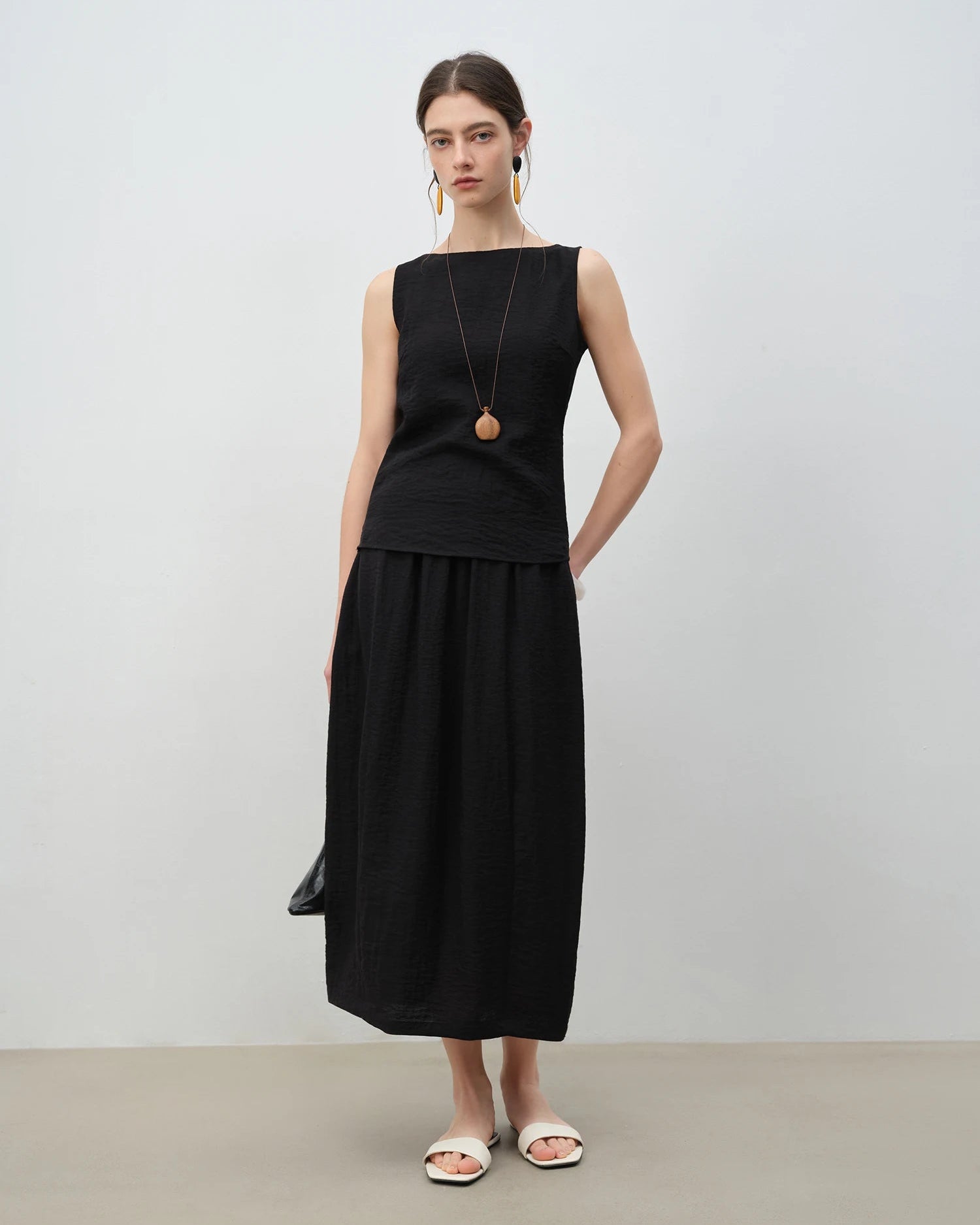 Sleeveless Vest And A-Line Skirt Set