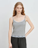 Ribbed Lace Trim Camisole