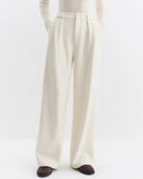 High-Waisted Straight-Leg Knit Pants