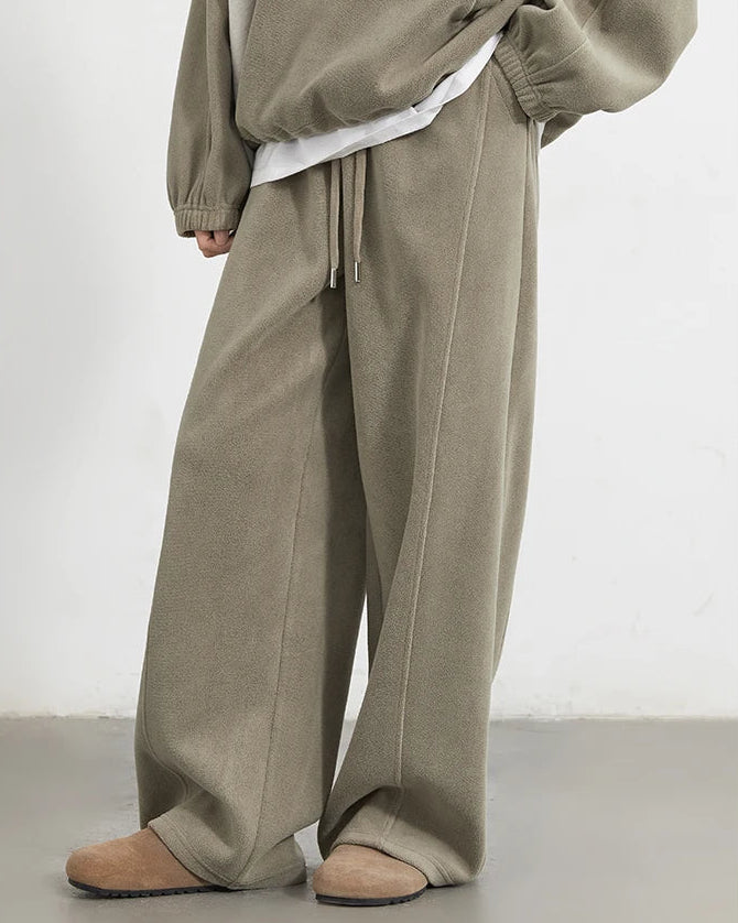 Granular Velvet Wide-Leg Pants