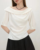 Asymmetric Collar Crinkle Office Shirt