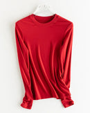 Wool-Blend Long-Sleeve O-Neck Tee