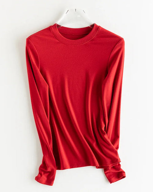 Wool-Blend Long-Sleeve O-Neck Tee