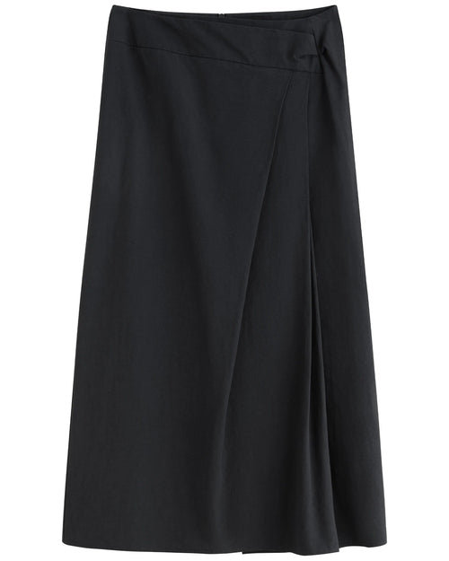 Irregular Hem High-Waisted A-Line Skirt