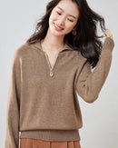 Pure Cashmere Half-zip Collar Jumper