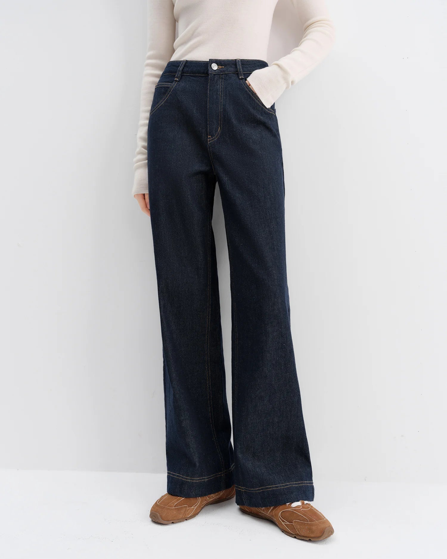 High-Waisted Straight-Leg Cropped Jeans