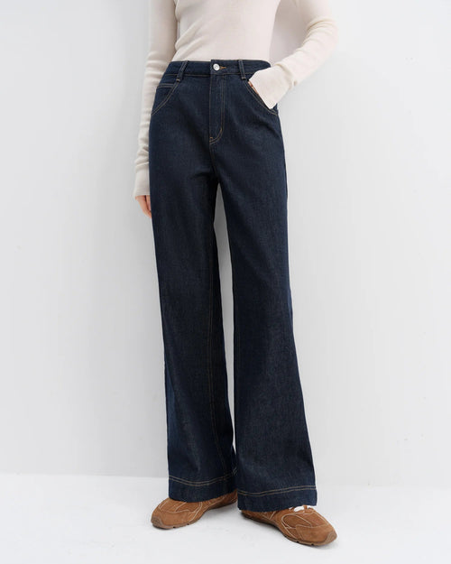 High-Waisted Straight-Leg Cropped Jeans