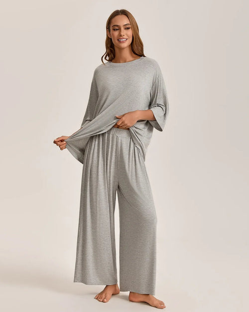 Modal Knit Short-Sleeve Pajama Set