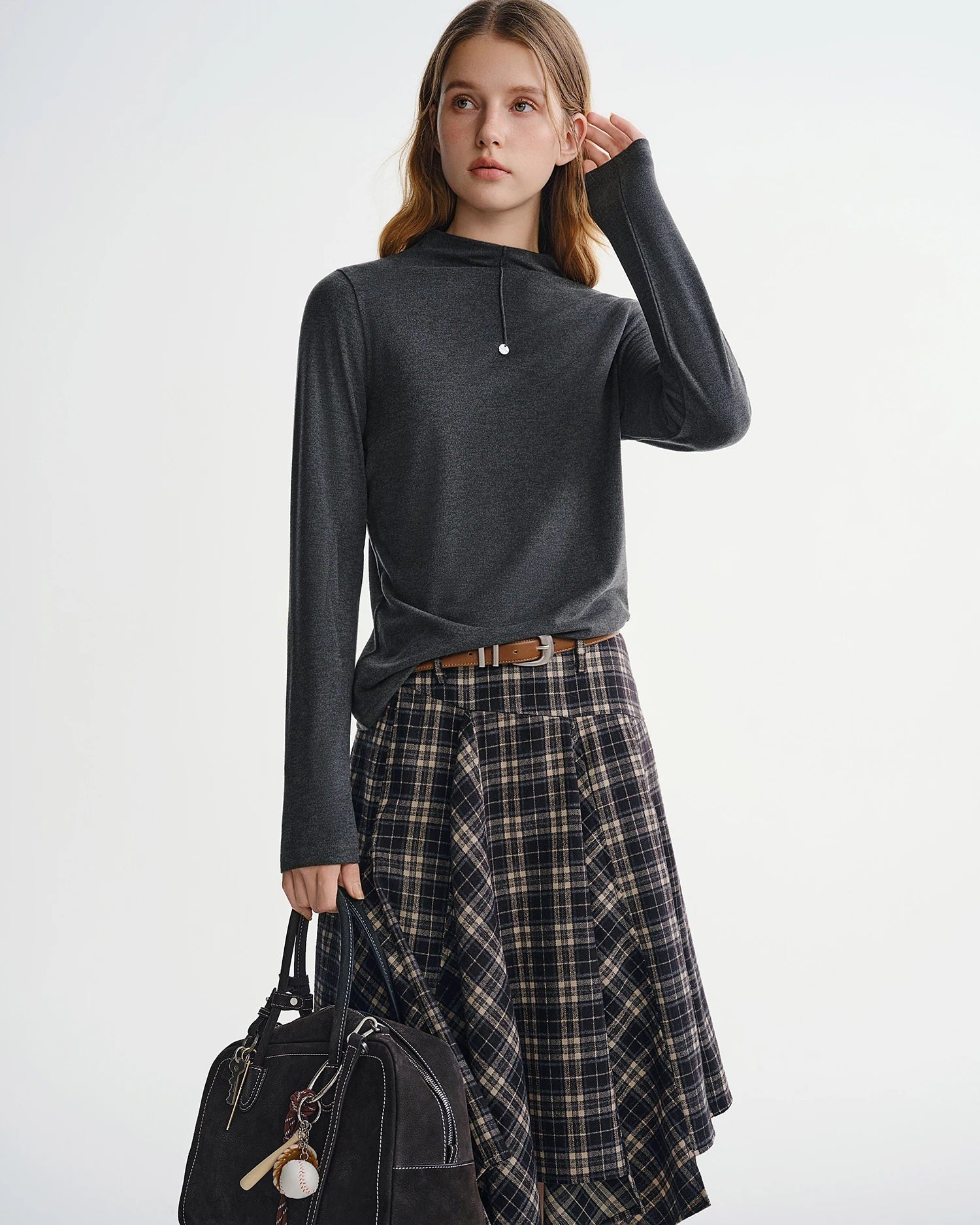 Antibacterial Soft-Touch Turtleneck Layering Top