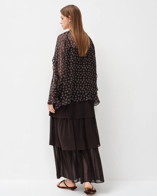 Floral Flowy Blouse With Silk-Blend Camisole