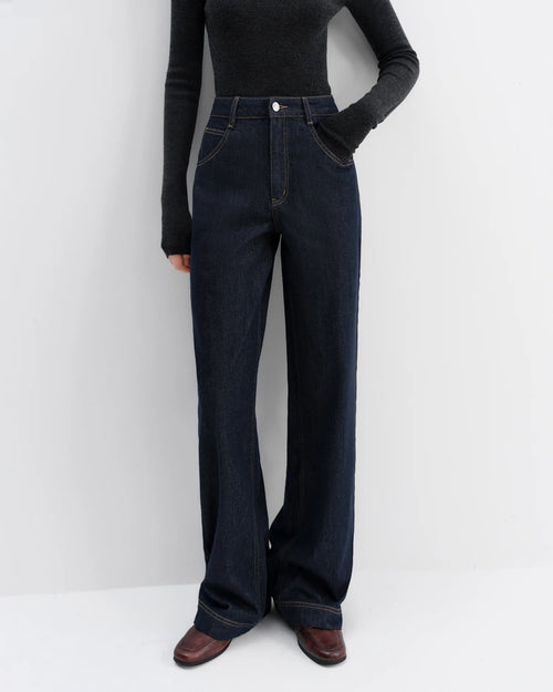 High-Waisted Straight-Leg Full-Length Jeans