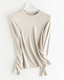 Wool-Blend Long-Sleeve O-Neck Tee