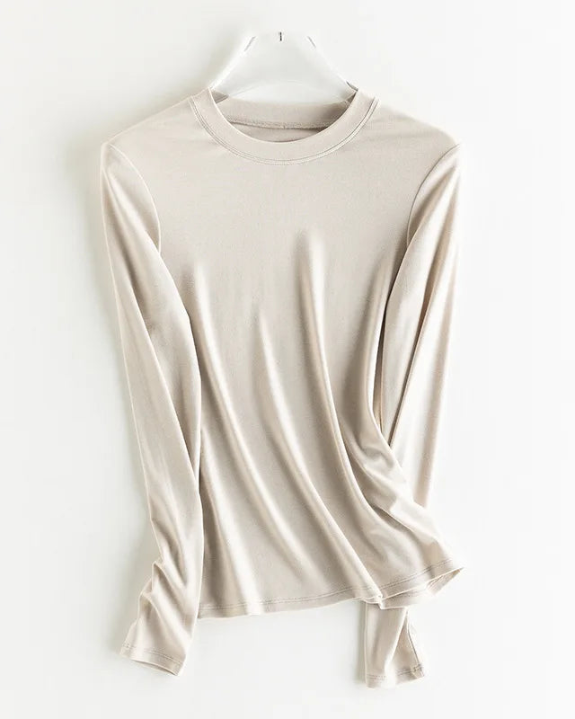 Wool-Blend Long-Sleeve O-Neck Tee