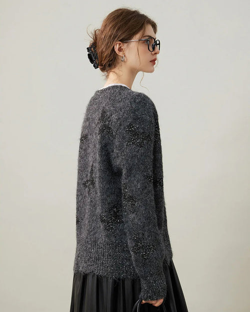 Bright Yarn V-Neck Knit Cardigan