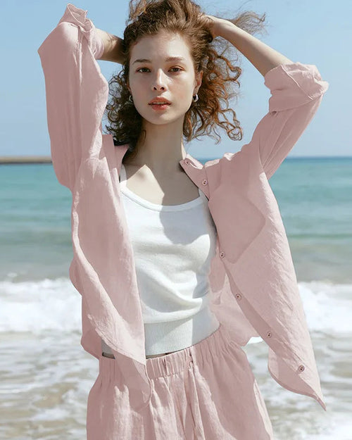 Loose-Fit Linen-Blend Button-Down Shirt