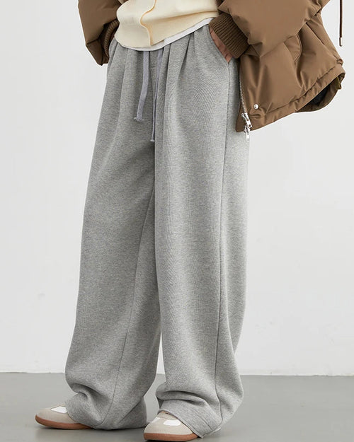 High-Waisted Drawstring Wide-Leg Pants