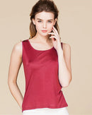 Silk-Viscose Jersey O-Neck Knit Sleeveless Tank Top