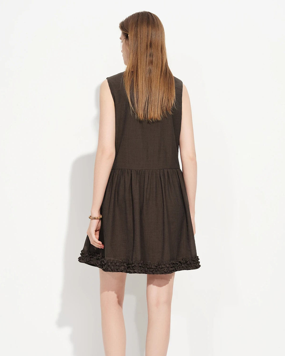V-Neck Sleeveless A-Line Midi Dress