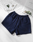 Cotton Elastic Waist Solid Sleep Shorts