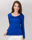 Silk-Blend Long-Sleeve Round-Neck T-Shirt