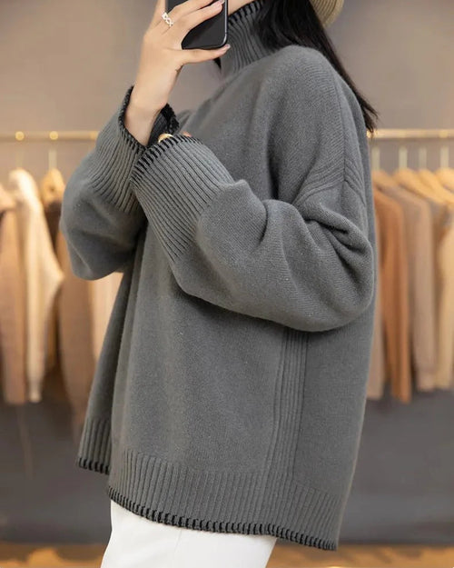 Oversized 100% Wool Turtleneck Sweater