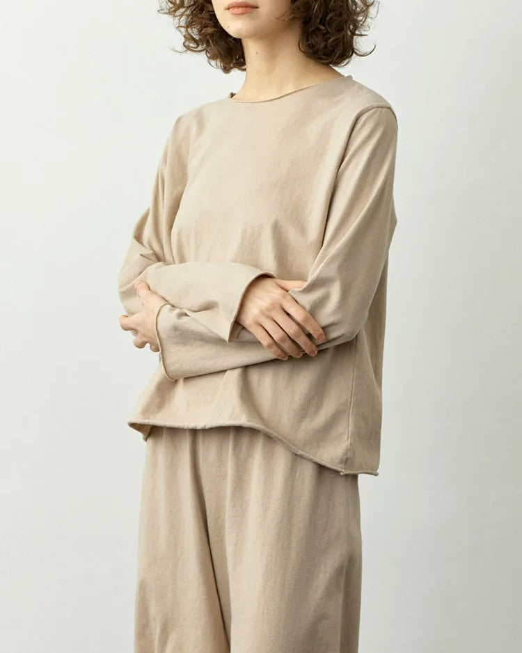 Cotton Long-Sleeve Pajama Two-Piece Set