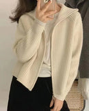 Zipper Wool Knitted Short Coat