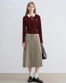 Plaid Pleated A-Line Skirt