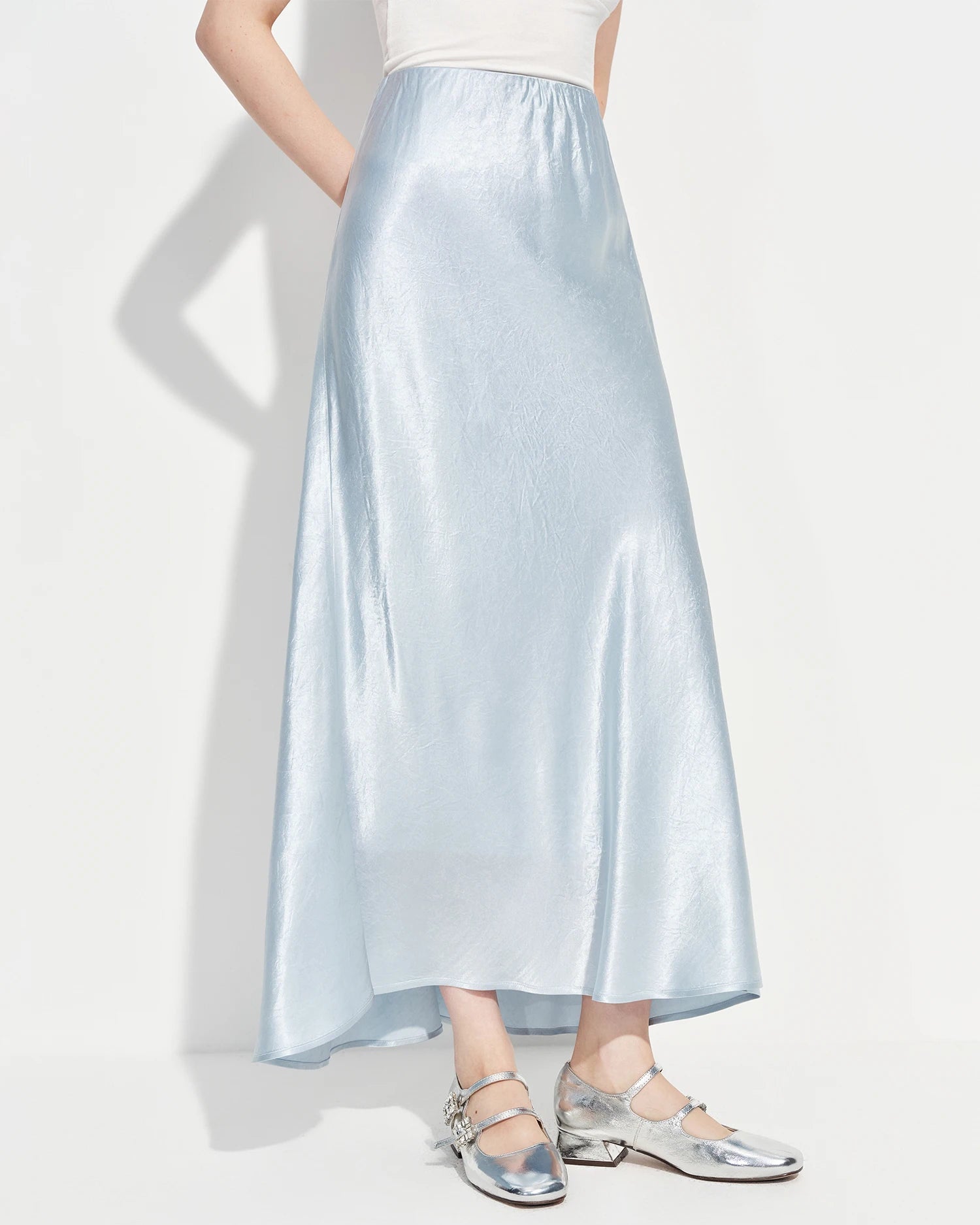 Elastic-Waist Flared Skirt