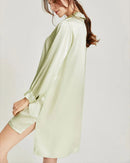 Mulberry Silk Turn-Down Collar Long Sleeve Shirt