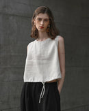Linen Sleeveless O-Neck Casual Top