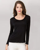 Silk-Blend Long-Sleeve Round-Neck T-Shirt