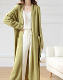 Open Front 100% Merino Wool Long Cardigan